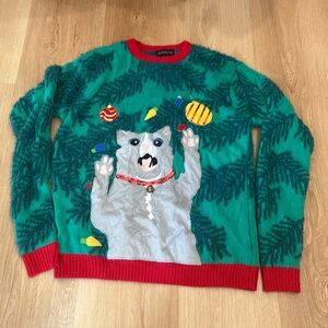 Blizzard bay ugly Christmas sweater with cat
